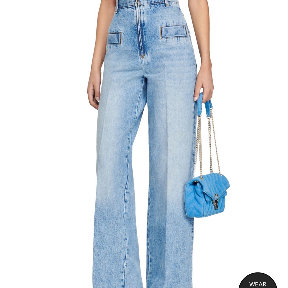Sandro Light Blue Flare & Wide Leg Jeans